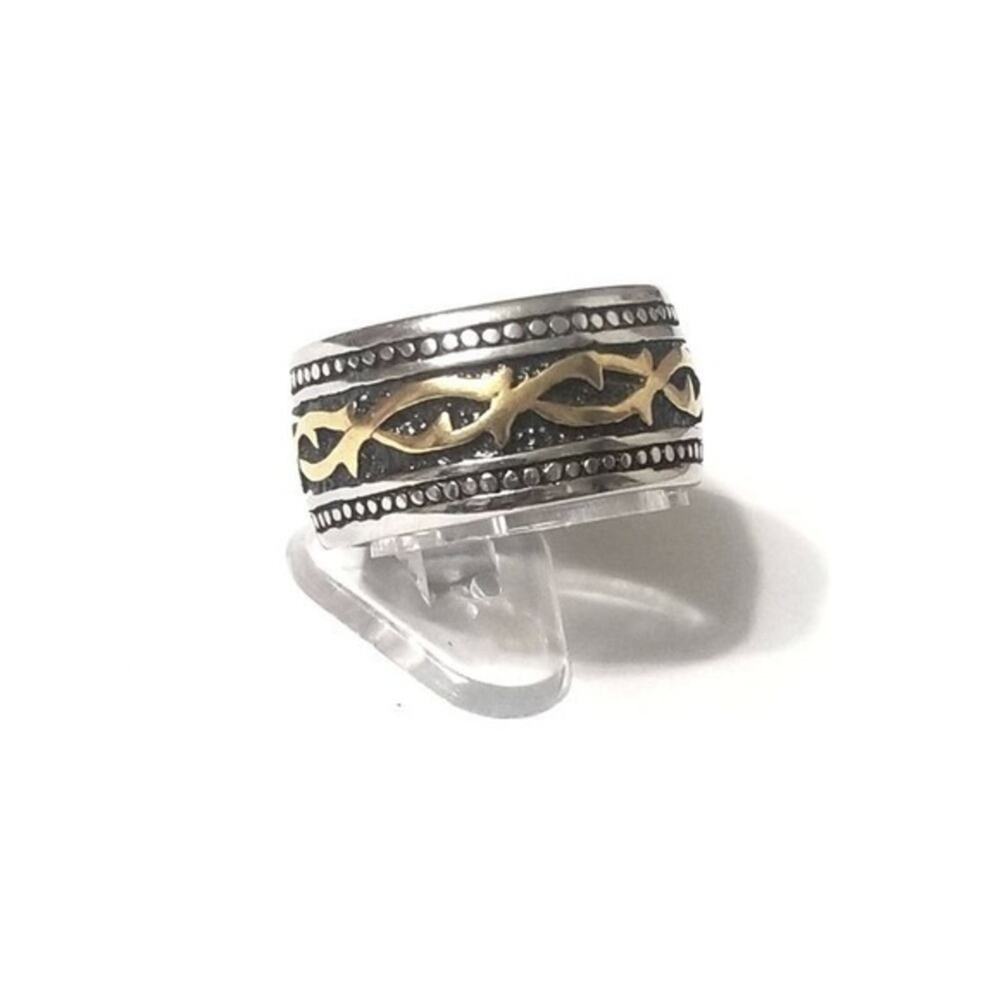 New stainless steel wide mens ring size 11‎